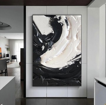 Abstracto en blanco y negro 01 de Palette Knife wall art minimalismo Pinturas al óleo